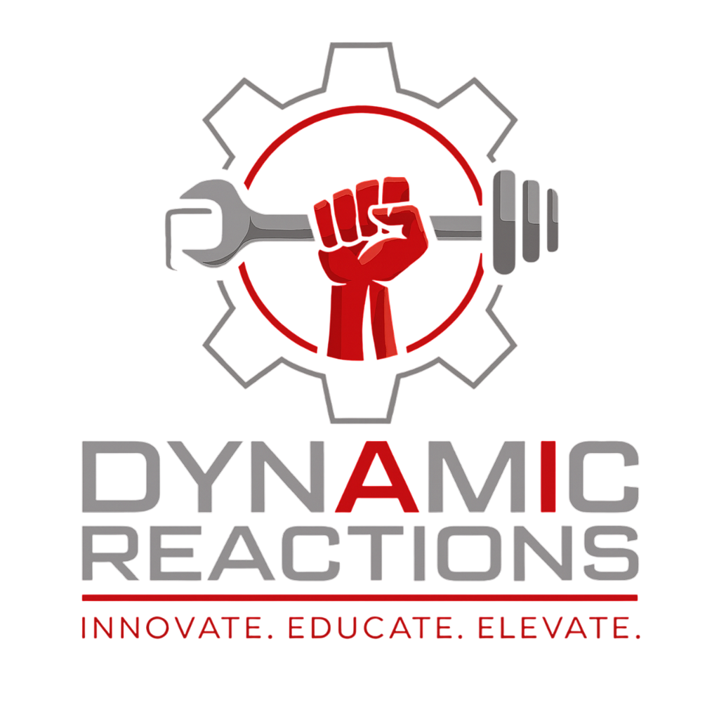 Dynamic Reactions LLC logo - modern AI-focused company branding with innovative design elements
